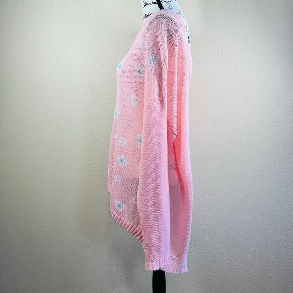 Mine Girly Daisy Print Long Sleeve Corset Back Knit Pullover Sweater Top Edge 3X - Picture 14 of 16